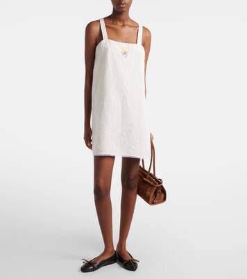 Embroidered linen minidress | Prada