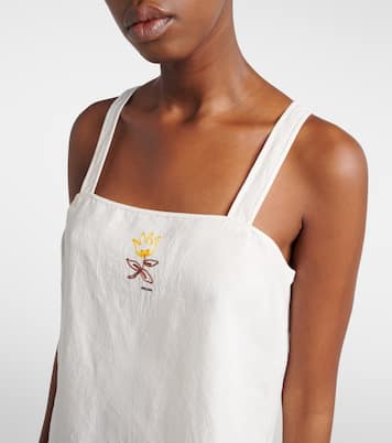 Embroidered linen minidress | Prada