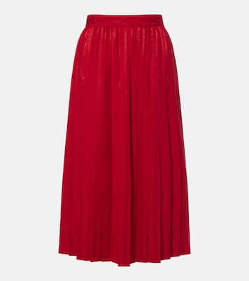 Gonna midi Interlocking G in seta jacquard | Gucci