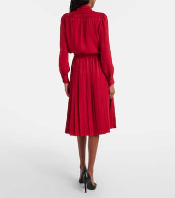 Gonna midi Interlocking G in seta jacquard | Gucci
