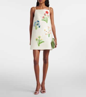 Robe Leia en laine et soie à ornements | Leo Lin