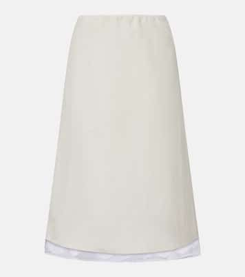 Lace-trimmed silk-blend midi skirt | Magda Butrym