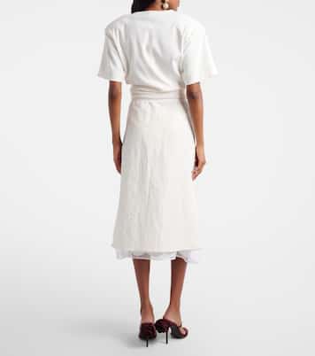 Lace-trimmed silk-blend midi skirt | Magda Butrym