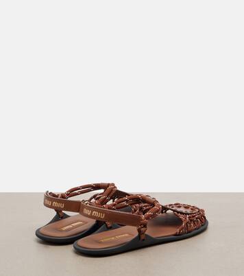 Sandalen mit Leder | Miu Miu