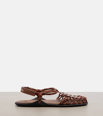 Sandalen mit Leder | Miu Miu