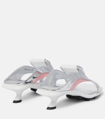 Sandalen aus Metallic-Leder | Miu Miu