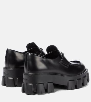 Monolith brushed leather loafers | Prada