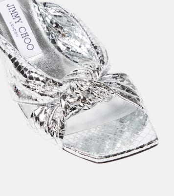 Pantoletten Avenue 50 aus Metallic-Leder | Jimmy Choo