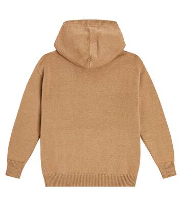 Logo intarsia wool and cashmere hoodie | Balmain Kids