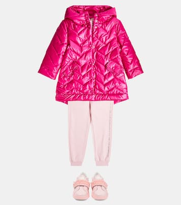 Chevron-quilted padded coat | Monnalisa