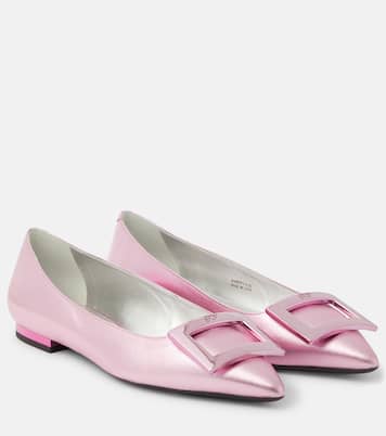Gommettine metallic leather ballet flats | Roger Vivier