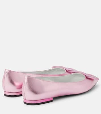 Gommettine metallic leather ballet flats | Roger Vivier