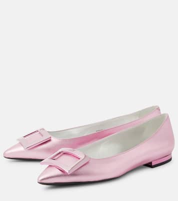 Gommettine metallic leather ballet flats | Roger Vivier