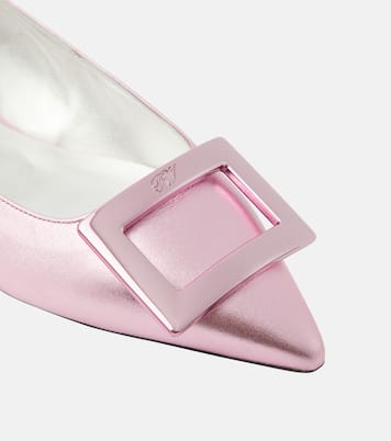 Gommettine metallic leather ballet flats | Roger Vivier