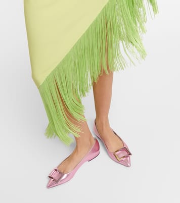 Gommettine metallic leather ballet flats | Roger Vivier