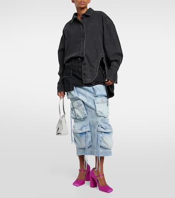 Mary-Jane-Pumps Charlotte 95 aus Satin | Amina Muaddi