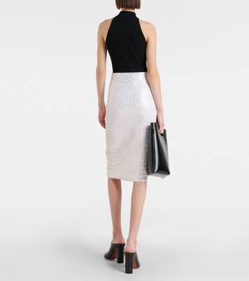 High-rise snake-print pencil skirt | Alaïa