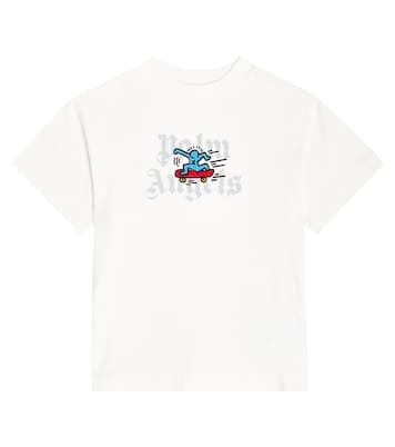 T-shirt in jersey di cotone con logo | Palm Angels Kids