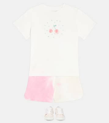 Caroline embroidered cotton fleece shorts | Bonpoint