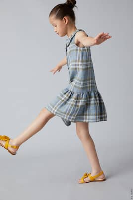 Checked linen dress | Il Gufo