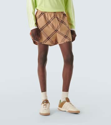 X Wales Bonner karierte Shorts aus Baumwoll-Jacquard | Adidas
