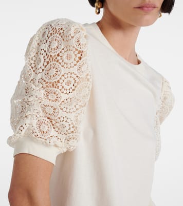 Top Frankie aus Baumwoll-Jersey mit Spitze | Frame