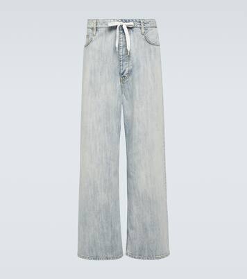 Mid-rise cotton twill wide-leg pants | Balenciaga