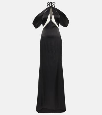 Off-Shoulder-Robe aus Satin | David Koma