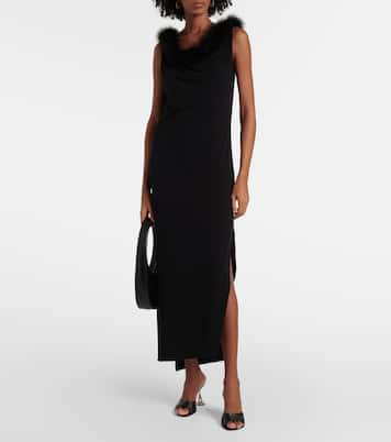 Abito lungo Boa con piume | Coperni