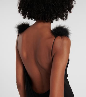 Abito lungo Boa con piume | Coperni