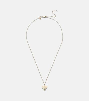 Elephant Tail 14kt gold necklace with diamonds | Sydney Evan