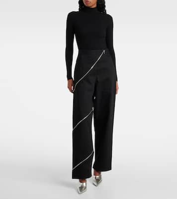 Pantaloni a gamba larga Spiral in cotone | Alaïa