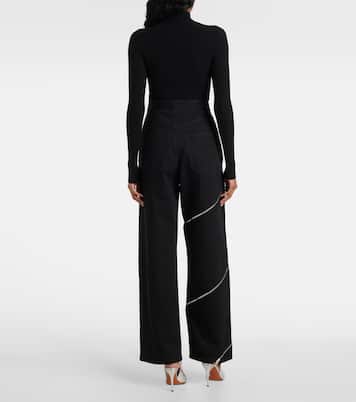 Pantaloni a gamba larga Spiral in cotone | Alaïa