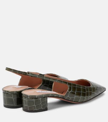 Ginza 35 croc-effect leather slingback pumps | Aquazzura
