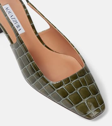 Ginza 35 croc-effect leather slingback pumps | Aquazzura