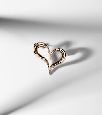 Ohrringe Swoosh aus 14kt Gelbgold (585/1000) mit Diamanten | Mateo