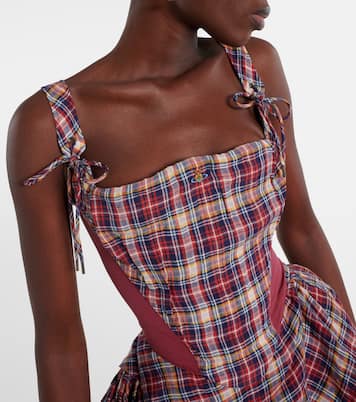 Corsé Puppy de lino y algodón con tartán | Vivienne Westwood