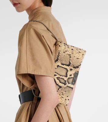 Carnet snake-effect leather clutch | Jil Sander