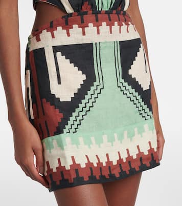 Printed halterneck linen minidress | Johanna Ortiz