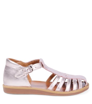 Metallic leather gladiator sandals | Pom d'Api