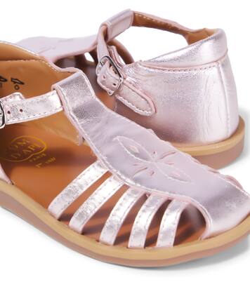 Metallic leather gladiator sandals | Pom d'Api