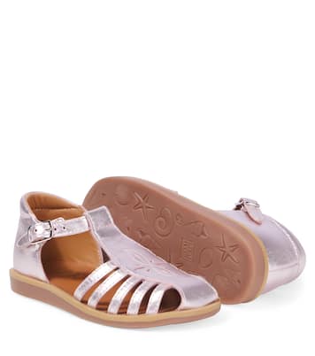 Metallic leather gladiator sandals | Pom d'Api