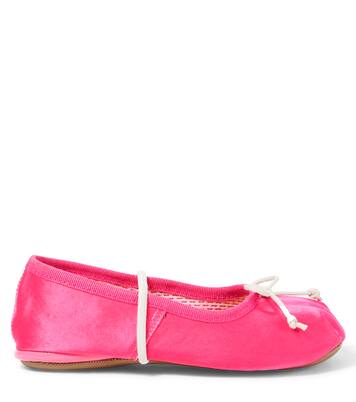 Bow-detail satin ballet flats | PèPè