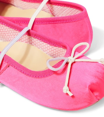 Bow-detail satin ballet flats | PèPè