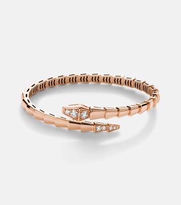 Serpenti Viper 18kt rose gold bracelet with diamonds | Bvlgari