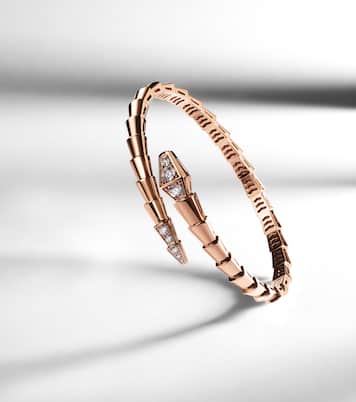 Serpenti Viper 18kt rose gold bracelet with diamonds | Bvlgari