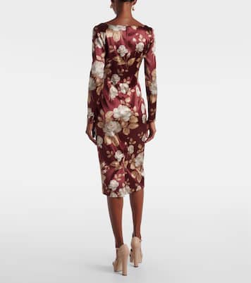 Vestido midi de satén floral | Dolce&Gabbana