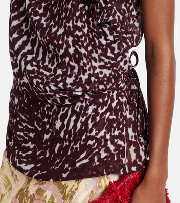 Printed ruffled top | Dries Van Noten