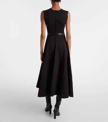 Abito midi in misto cotone con cintura | Norma Kamali