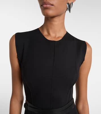 Abito midi in misto cotone con cintura | Norma Kamali